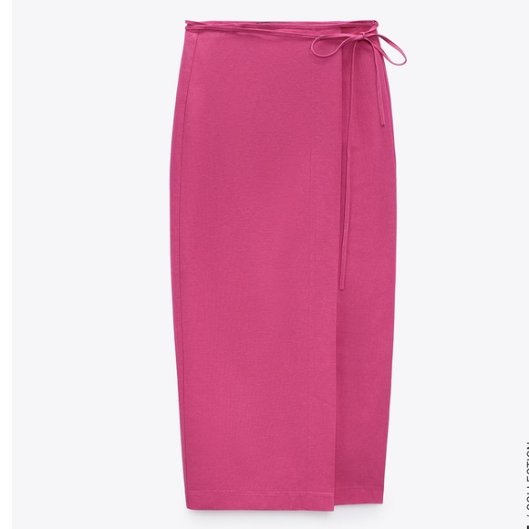 ZARA Wrap Pareo Midi Skirt - Picture 8 of 11